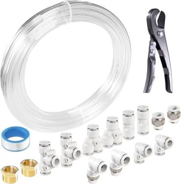 Imagem de MSAEIQUN Kit de tubo de mangueira de ar de poliuretano transparente de poliuretano pneumático 16 mm OD 12 mm ID 10 metros 33 pés para transferência de linha de ar ou fluido (16 mm x 10 m)