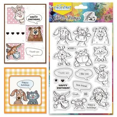 Imagem de CHGCRAFT Hello Best Friend Carimbos transparentes de silicone animal gato cachorro selos de silicone transparente para cartões, selos, faça você mesmo, álbum de fotos para scrapbooking, álbum de fotos