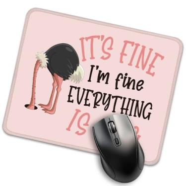 Imagem de Xipromi It's Fine I'm Fine Everything is Fine Mouse Pad, mousepads engraçados para trabalho para colegas de trabalho, presentes de mousepad rosa para amigos funcionários, presentes de escritório para