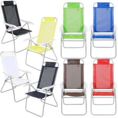 Imagem de Cadeira de Praia Reclinável em Alumínio 4 Posições Prosa Várias Cores 