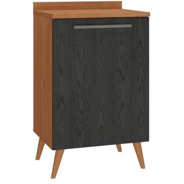 Imagem de Balcão de Cozinha Zanzini Favorita 01 porta largura de 0,59 metro Cinamomo Preto Catedral