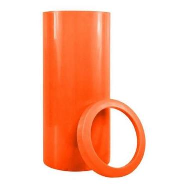 Imagem de Lixeira Plástica 50 Litros 30X70 Com Aro Plástico - Laranja - JSN