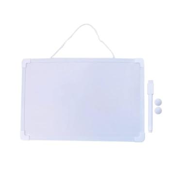 Imagem de Lousa Branca Infantil Magnética Vários Tamanhos Com Alça E Caneta Com Tampa E Apagador + 2 Imãs Para Fixar Lembretes Quadro Branco Para Crianças Linha PREMIUM (Médio)