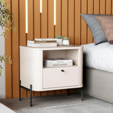 Imagem de Cômoda Pequena Filadelfia Off White Preto - Mais de Casa