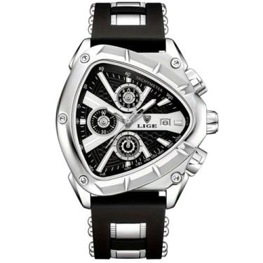 Imagem de Relógio Masculino Design Criativo Triangulo Pulseira de Borracha Imper