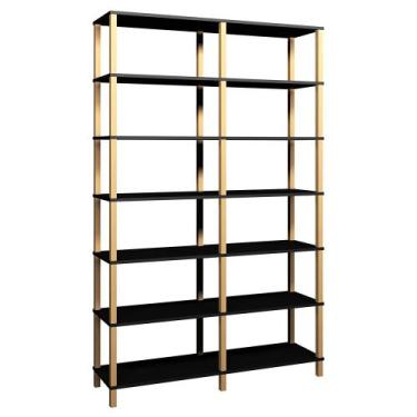 Imagem de Estante 140x38x221 Preta c/ 6 Prat. 33cm - EVOLUKIT