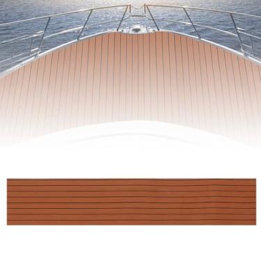 Imagem de Piso de Barco de Espuma de EVA, 94,5 X 17,7/23,6 Polegadas de Deck de Barcos de Espuma EVA, Tapete Marinho Autônoma para Barco a Motor Rv Piso de Caiaque, Marrom (240 * 45cm)