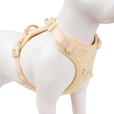 Imagem de Arnês Anti-Puxão para Cães, Coleira Peitoral com Fivela Frontal – Tamanhos P, M e G (Amarelo Claro,P)