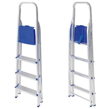 Imagem de Escada DobráVel DoméStica Em AlumíNio Com 4 Degraus Altura 1,34 M