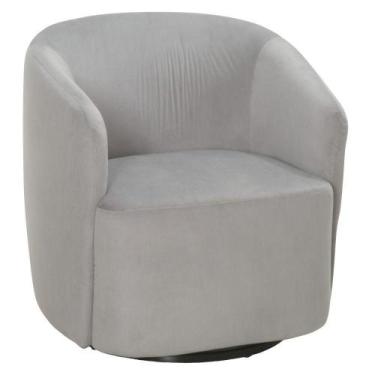 Imagem de Poltrona Caminhos Beth Decorativa Acabamento Suede Giratória