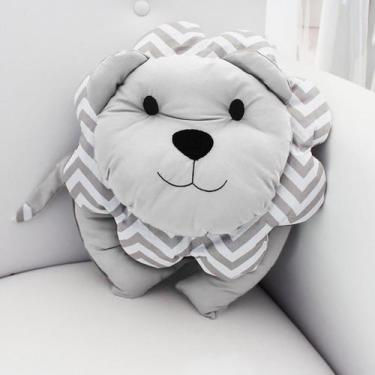 Imagem de Almofada Decorativa Leãozinho - NoBrand, Cinza