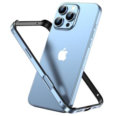 Imagem de HPQWN Capa de titânio para iPhone 16 Pro Max 15 Plus 16Pro 16Plus, capa de metal de alumínio, acessórios para telefone, azul-celeste, para iPhone 16Pro Max