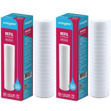 Imagem de Kit 2 Refil Acqua 230RH 9.3/4' POE Filtro Acquabios Caixa de Água Ranh