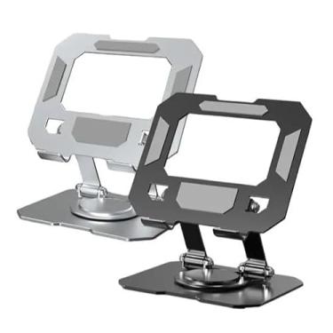 Imagem de Suporte Ajustável de alumínio para Tablet,ipad,celular,netbook,laptop Base Giratória, Dobrável, portátil antiderrapante.