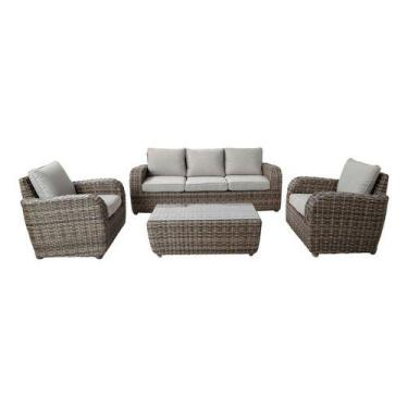 Imagem de Conjunto De Estar Rattan 4 Pecas Sofa, Poltrona, Mesa - JHC Home Livin