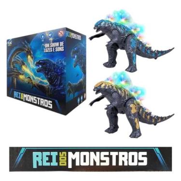 Imagem de Boneco de Brinquedo Dinossauro Godzilla Rei dos Monstros Com Movimento