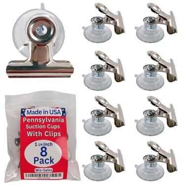 Imagem de 6 unidades (Pensilvânia) clipe de ventosa de gesso e grampo (livre de danos - removível) para exibição de arte infantil, imagens, documentos e arte para janela ou parede, além de 6 almofadas adesivas sem danos