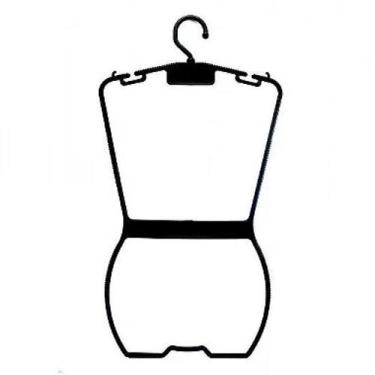 Imagem de Cabide Plástico Manequim Adulto Preto  78 x 40 Cm 005468 Kit 01 Pç - P