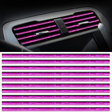 Imagem de MINGZAIQIPEI Saída de ventilação de carro acabamento interior do carro acabamento de moldagem de ar condicionado carro saída de ventilação acabamento cromado PVC interior do carro acabamento de saída