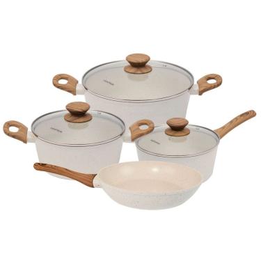 Imagem de Jogo de Panelas Cerâmica Fundo Triplo Indução Style Cook Mármol 4 Peças - Mimo Style