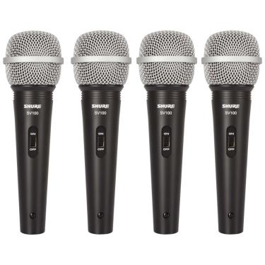 Imagem de Kit 4 Microfones Profissionais Dinâmico sv 100 - shure