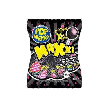 Imagem de Pirulito Pinta Língua Pop Mania Maxxi Cereja 672g