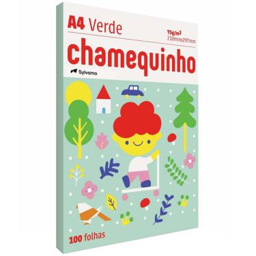 Imagem de Chamex Papel Sulfite A4 Verde 75 g/m² Chamequinho 100 Folhas
