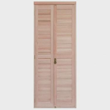 Imagem de Porta de Madeira Camarão 213x74cm com Venezianas e Marco Batente 14cm ewk P37 Rondosul