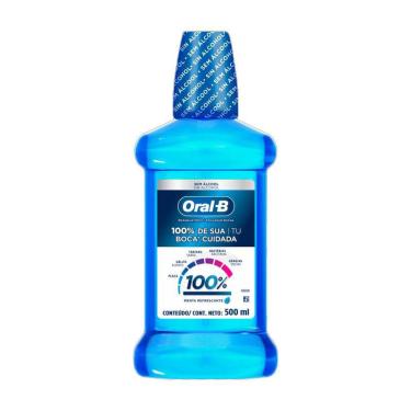 Imagem de Enxaguante Bucal Oral B sem álcool 100% de Sua Boca Cuidada 500ml
