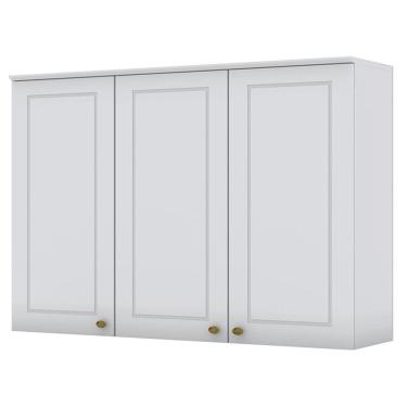 Imagem de Armario Aereo 3 Portas MDF 120 cm Americana C352 Branco Henn