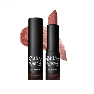 Imagem de Brilho labial e sombra Flash Diamond, batom fosco antiaderente de alto brilho, glitter à prova d'água de longa duração para festa de Halloween e maquiagem de vampiro (nº 2 laranja)