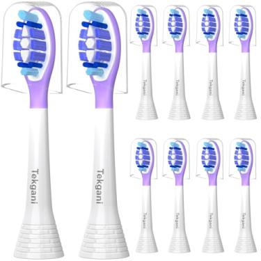 Imagem de Tekgani Cabeças de substituição de escova de dentes compatíveis com alças de escova de dentes Philips Sonicare, para HX9054 W3 4100 5100 6100 7500 C1 C2 C3 refil de cabeça de escova de dentes