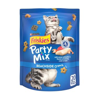 Imagem de Cat Treats Purina Friskies Party Mix Beachside Crunch 600 ml
