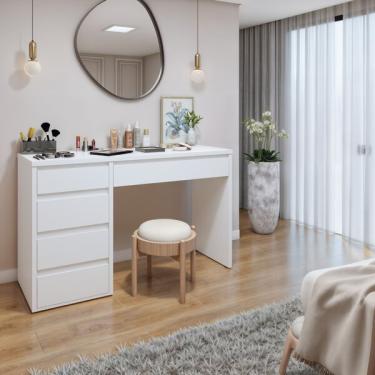 Imagem de Penteadeira 5 Gavetas 100% Mdf Giulia Yescasa Branco