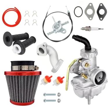 Imagem de Kit de carburador PZ20 com acelerador de polegar, filtro de ar, linha de combustível e juntas para 50cc 70cc 90cc 110cc 125cc ATV Quad 4 Wheeler TaoTao Coolster Kazuma Baja SunL Roketa Lifan peças de