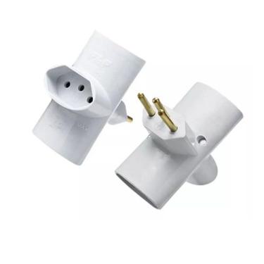 Imagem de 2 PÇS Multiplicador de Tomadas  2P+T 10A BR  Organize Cabos - ILUMI