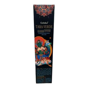 Imagem de Incenso Massala Green Tara Mantra Verde Goloka Varetas Cx15g - Lua Mís