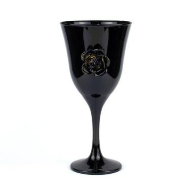 Imagem de Taça Negra Pomba Gira Lirio c/ Rosa Super luxo 330 ml -Vidro - Lua Mís
