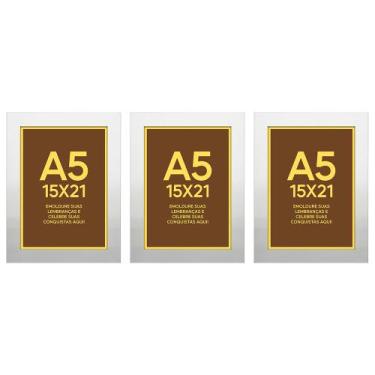 Imagem de Kit 3 Porta Retratos 15x21 Molduras Branca com Acetato - SHD Soleil Ho