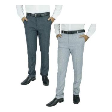 Imagem de Kit 2 Calça Social Masculina Alfaiataria Mescla Amil 1790, Kit 05, Pre