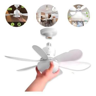 Imagem de Super Ventilador Teto Bocal E27 Luminária Led Mais Controle - Sweet Ho