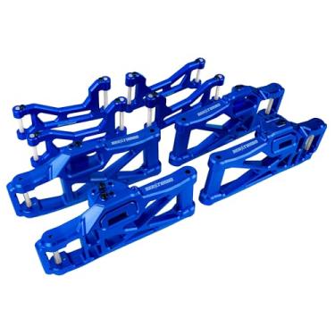 Imagem de BeaxTurbo Racing Upgrade Parts CNC Aluminum 7075 Front&Rear Upper&Lower Arms kit for TRAXXAS MAXX Slash 6S 8pcs (Blue)