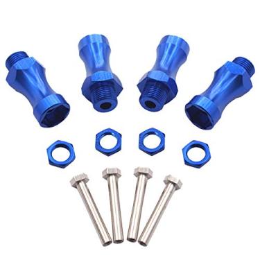 Imagem de ShareGoo Pacote com 4 alargadores de alumínio de 12 mm a 17 mm com extensão de roda hexagonal, alargador de 30 mm, deslocamento para pneus de caminhão monstro de carrinho de controle remoto off-road
