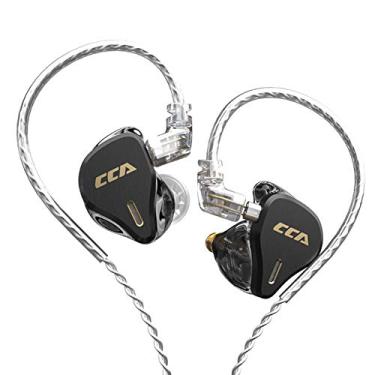 Imagem de Monitores intra-auriculares CCA CS16, referência 16BA HiFi Stereo IEM fones de ouvido/fones de ouvido com cabo destacável de 2 pinos para músicos audiófilos (com microfone, preto)