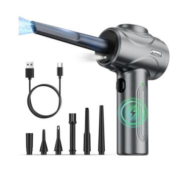 Imagem de Polvilhador elétrico de ar comprimido KUPAKY 100000RPM com LED cinza