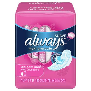 Imagem de Absorvente Always Maxi proteção Suave com abas 8 Unidades