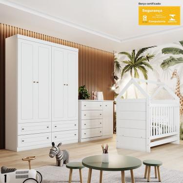 Imagem de Quartinho Casinha Flocos Branco