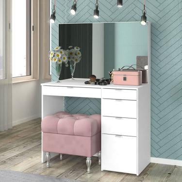 Imagem de Penteadeira 5 Gavetas 1 Divisor Linden Politorno Branco