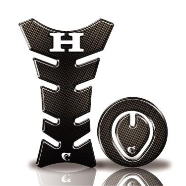Imagem de Kit Protetor Tanque Adesivo Moto Honda Carbono Preto Até 2016 Preto