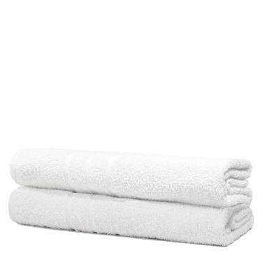 Imagem de Kit 2 Toalhas De Banho Pet Shop Costura Dupla Felpuda Prata - Branco